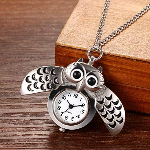 Avaner džepni sat Vintage Owl džepni satovi Retro bronzani Privjesak Ogrlica sat za djevojčice dječake