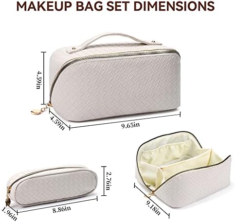 LONEDREAM putna kozmetička torba velikog kapaciteta-torba za šminkanje, 2 pakovanja prenosiva kožna