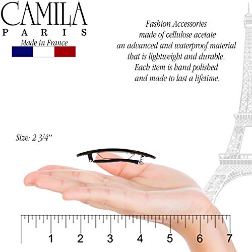 Camila Paris CP2983 Francuska kopča za ukosnicu za kosu ručno rađena ovalna smeđa, kopče za kosu sa