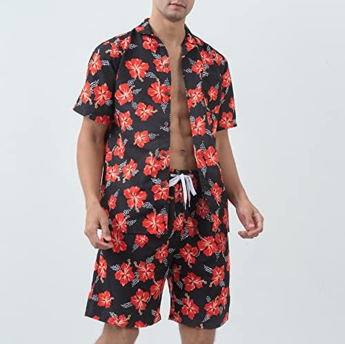 Iz godine u godinu havajske košulje i kratke hlače kompleti za muškarce Regular Fit Casual Hawaiian