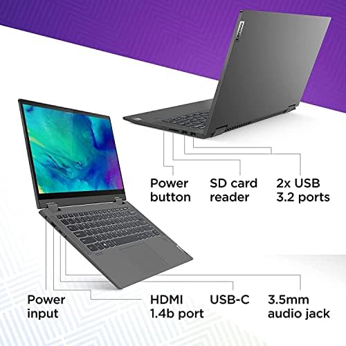 Lenovo Flex 5 2-u-1 Laptop, 14 2.2 K IPS ekran osetljiv na dodir, AMD Ryzen 7 5700u, Tastatura sa pozadinskim