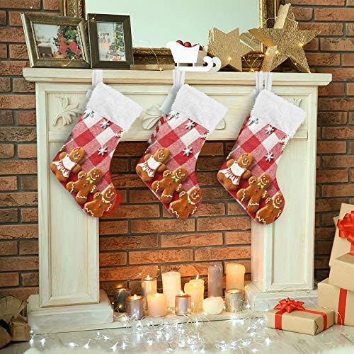 Alaza Božićne čarape Božićni medenjakBread Buffalo Cookies Classic Personalizirani Veliki ukrasi za skladištenje
