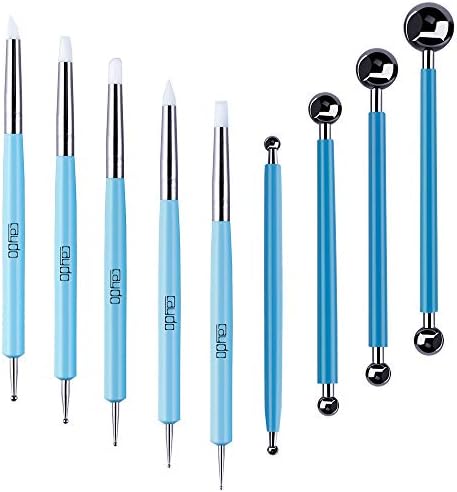 Caydo 9 komada alata za olovku, 5 komada 2 puta ukupno 10 različitih DIY alata za uvlačenje silikonske i keramičke gline i 4 komada dvostranih alata za metalne kugle