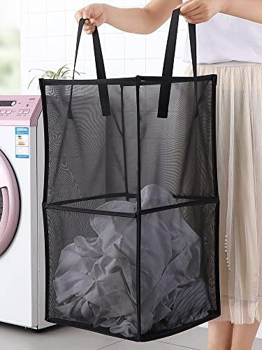 LIRUXUN sklopiva korpa za prljav veš tkanina mreža za kućnu odeću skladište velikog kapaciteta kupatilo za doradu