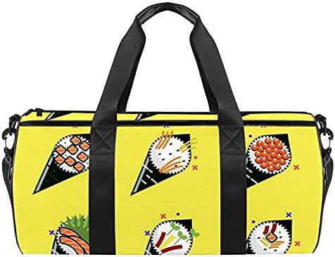 MaMacool Sushi žuta torba za nošenje preko ramena platnena putna torba za teretanu Sport Dance Travel Weekender