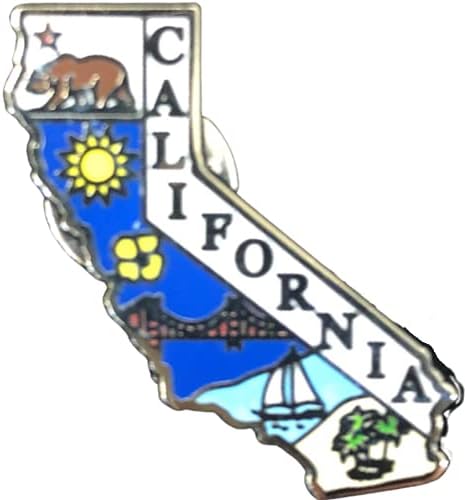 Kalifornijska mapa u obliku države rever metalni pin