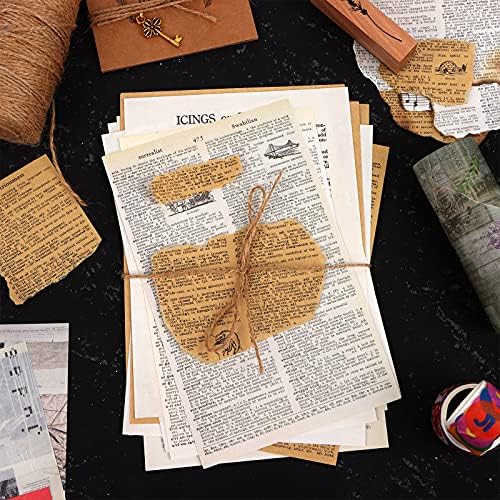 UEO 114 listova Vintage Journaling Doba, bezvrijedna časopisa Scrapbook Paper Estetski ukrasni zanatski papir za pisanje, crtanje, DIY Scrapbooking, putnički časopis