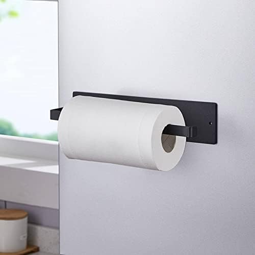 Na kuhinjski ručnik stalak toaletni papir za papir bez pljuskova na zid-montiran magnetsko usisavanje u kuhinji, kupatilo, ormar crna