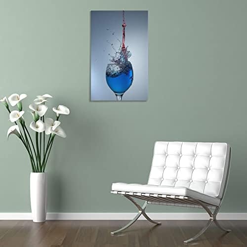 Crveno vino stakleni zid Art plavo vino Kup zidni dekor platno plakati štampa slika za dnevni boravak