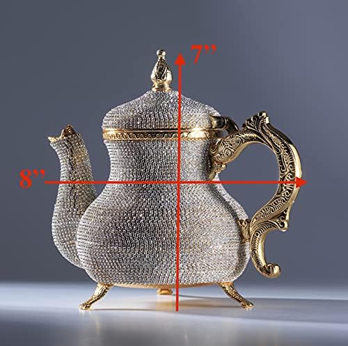 Demmex ručno izrađen zadivljujući turski marokanski arapski ukrasni zlatni čajnik za bacač pitce