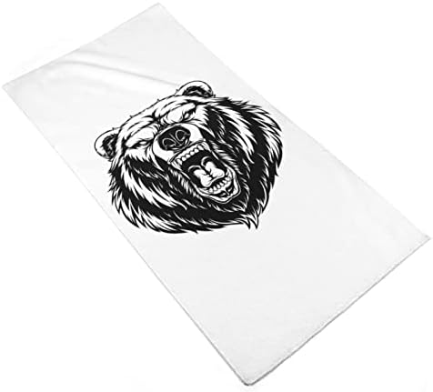 Glava bijesni ručnici za ručnike grizli medvjeda lica i tijela tkanina mekane krpe s slatkim tiskanim
