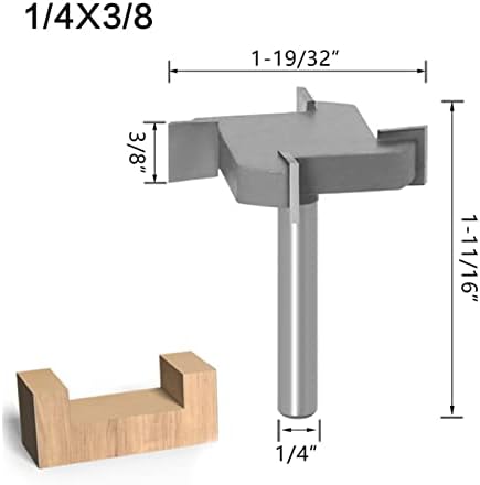 Lrjskwzc bitovi za Usmjerivače 1 komad 1/4 6mm drška T Slot mlin mlin za drvo CNC t jezik i utor alati za