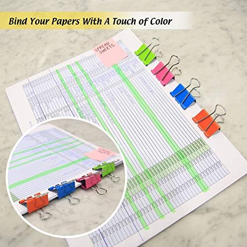 Bazic Binder Clips Srednja 1 1/4 različite boje, stezaljke za papir, kaiš za papir, spajalice za uredski školski materijal Kućna kuhinja, 1 paket