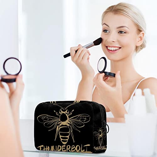 Bumble pčela insekta Mala vrećica za šminku za torbicu Travel Kozmetička torba prijenosna toaletna torba za žene Girls Pokloni