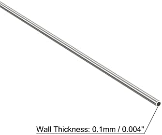 Uxcell 304 kapilarna cijev od nehrđajućeg čelika, od 0.7mm x 0,1 mm zida debljine 250 mm Dužina metalne cijevi za industriju, 3kom