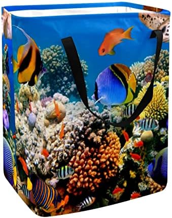 Coral Reef Print sklopiva korpa za veš, 60L vodootporne korpe za veš kanta za veš igračke za odlaganje spavaonice