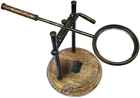 Mesingana lupa na drvenom štandu stol Podesiva lupa jednostavna za korištenje Antikna ideja za poklon Steampunk