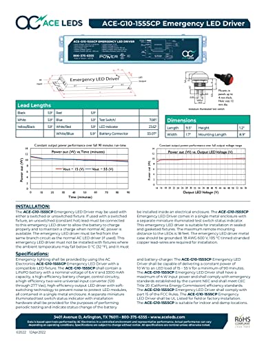 ACE LED ACE-G10-1555cp 10 W konstantna snaga rezervnog LED drajvera za hitne slučajeve