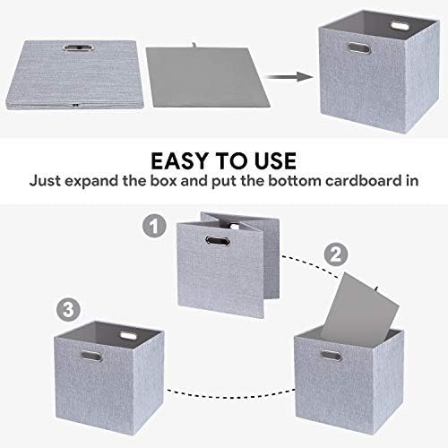 Posprica 3x deblji kocke za odlaganje tkanine, 6 pakovanja 13 inčnih kanti za skladištenje za organizaciju, Cubby
