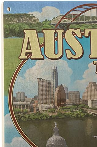 Austin, Texas, Montage Scene Birch Wood Zidni Znak