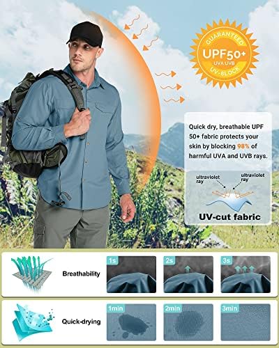 Vanjski poduhvat Muška upf 50+ UV zaštita od sunca SPF planinarska majica dugih rukava Lagana majica Brzo