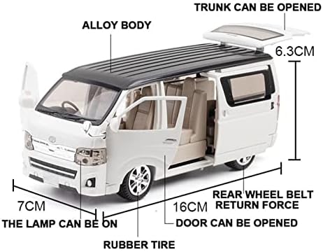 Model automobila za Toyota HIACE Diecast Alloy Model automobila sa funkcijom zvučnog svjetla povlačenje