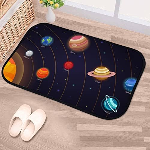 Prostirke za podna vrata prostirke za kupanje Cartoon Planets Solarni sistem tepih za kupatilo Neklizajući