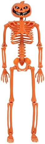 Homoyoyo Pumkin uređenje Halloween bundeve kostur dekoracije sa Pozabilnim zglobovima cijelo tijelo realno Faux ljudski kostur za Halloween Party Haunted House rekvizite dekoracije narandžaste bundeve dekor