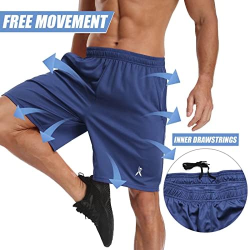 PRIESSEI muške kratke hlače za trčanje s vježbanjem atletske lagane hlače za teretanu s džepovima sa patentnim zatvaračem
