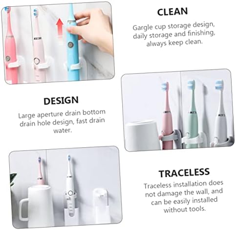 HEMOTON 4pcs Držač za stomatološka stalak za zaštitu od četkica za zube Zidni zidni nosač držač za kosu za sušilo za kosu za zidno nosač sušilice za sušenje za zid u kupaonici nosač zubaru