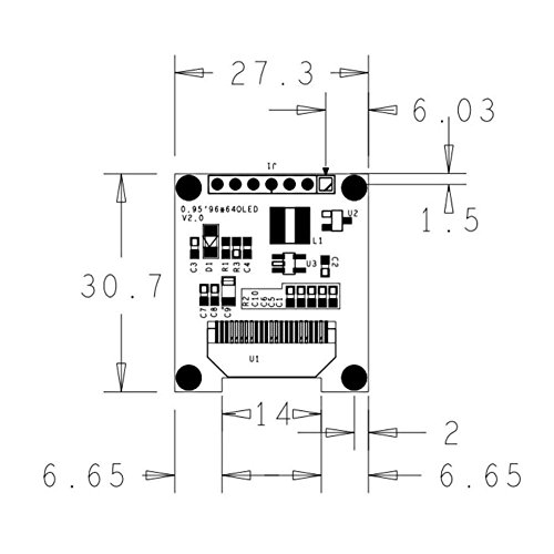 Hiletgo 0,95 inčni 7-pin šareni 65K SPI OLED displej modul SSD1331 96 * 64 Rezolucija za Arduino
