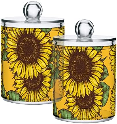 INNEWGO Sunflower 2 pamuk pamuk swab držač kuglice organizator plastični kupatilo jarse sa poklopcima