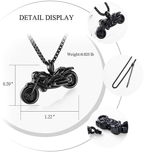 XSMZB motocikl urn ogrlica za kremiranje nakit za pepeo motocikl ogrlicu za ogrlice od nehrđajućeg