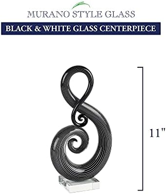 Badash crno-bijela nota Murano-stil umjetnička stakla Center Center - 11 visoka staklena skulptura