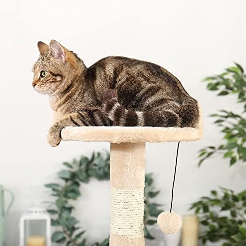 Cxdtbh mačka mače grebanje stub drvo sa igračkom miša vrhu krevet za opuštanje ogrebotina Sisal za