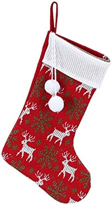 Božićni santa čarapa crvene prekrivače viseći vrećicu Xmas kamin Viseći santa plišani praznični pokloni