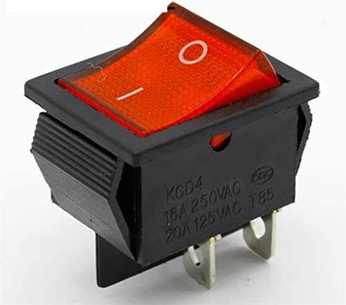 Prekidač 2kom / puno crveno 4-Pinsko svjetlo za uključivanje/isključivanje dugmeta za brod 250V 16A AC AMP