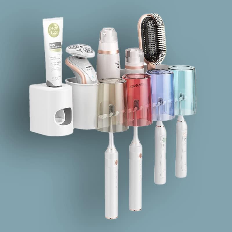 Držač četkice za zube na zid, komplet za stiskanje dozatora za zubnu pastu, držač četkice za kupatilo i