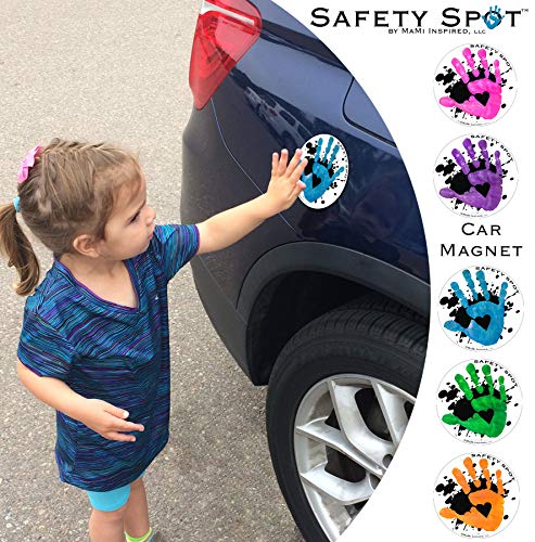 Sigurnosni spot Magnet - Dječiji otisak ruke za sigurnost parkinga - bijela sa crnom pozadinom Splat