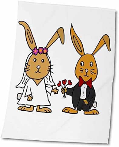 3drose smiješni zeč zečje mladenke i mladoženje svadbenog crtanog filmova - ručnici