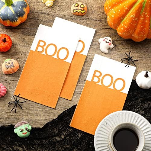 HotOp 100 komada Halloween Gost Papir Saptins Funny Boo pića Koktel večera Ručni ručnik za zabavu salveta,