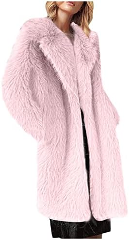 Kaputi od kaputa za žene za žene zimsko toplo Fluffy FAUX krzneni kaput jakna Parka Outwear jakna