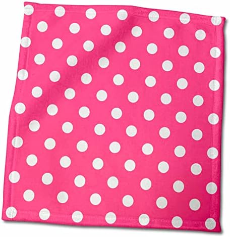 3droze ružičasta ružičasta i bijela polka ručnik od tačke, 15 x 22