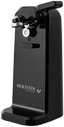 Holstein Housewares električni automatski otvarač za konzerve sa automatskim isključivanjem, gurnite ručicu prema dolje da lako otvorite sve limenke standardne veličine i Pop-Top, Crne