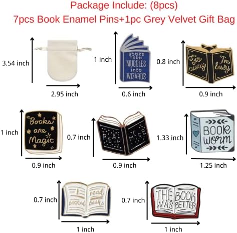 FOVIUPET 7kom crtane knjige emajlirana igla magična knjiga značka slatka kragna broš ruksak