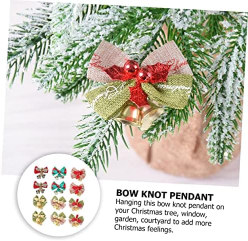 Tendycoco 12pcs Craft ukras ukrasi stablo Novi lukovi Bowknot vrpca viseći odmor Božićni vijenac