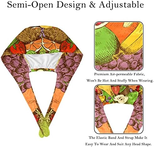 Niaocpwy 2pcs Ženske podesive radne kapice sa tipkama Duksev postrojenje zelene bouffa kape