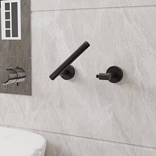 Rarxtr Matte crni toaletni držač za papir i ručnik prsten od nehrđajućeg čelika 2pc kupaonica s dvostrukim post
