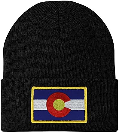 Napravljeno u SAD - Colorado State Flag zastepeni zakrpa zimske duge manžetne Beanie