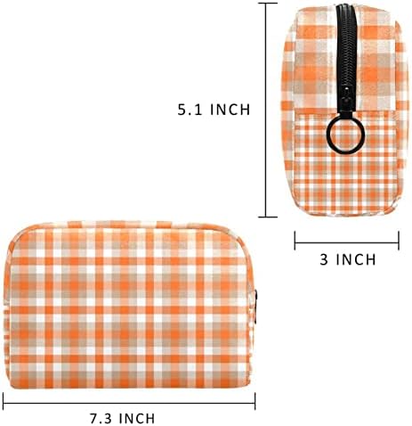 Toaletna torba, kozmetička torba za putovanja za žene muškarci, narandžasti Khaki bijeli plastirani